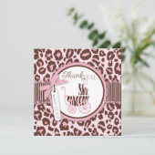チータの女の子TYの正方形のピンクB サンキューカード (スタンド正面)