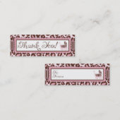 チータの女の子TYの細いギフトカードピンク スキニー名刺 (正面/裏面)