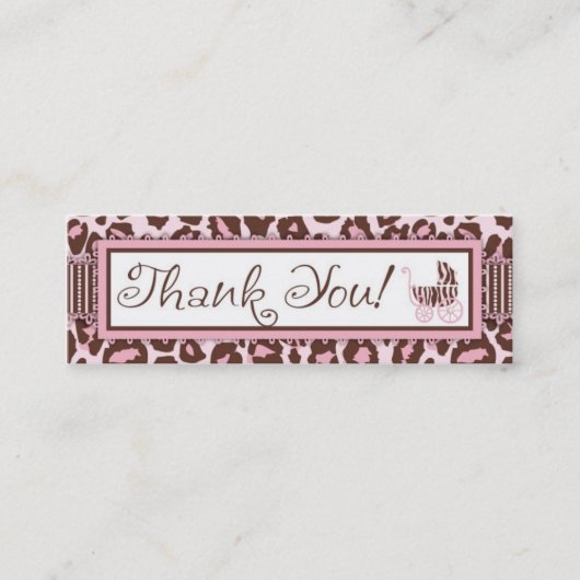 チータの女の子TYの細いギフトカードピンク スキニー名刺 (正面)