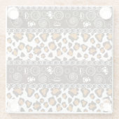 チータの皮パターンが付いているアフリカのプリント ガラスコースター (裏面)