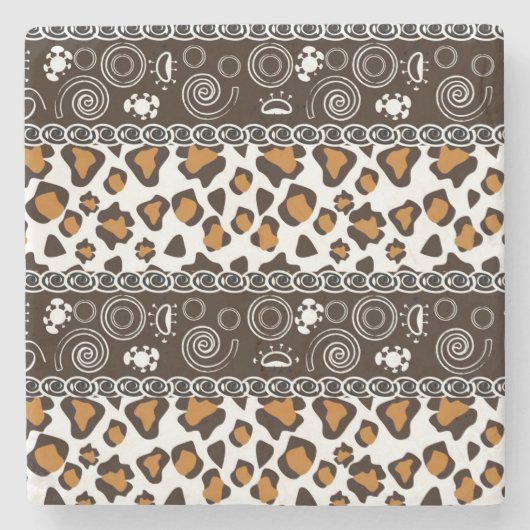 チータの皮パターンが付いているアフリカのプリント ストーンコースター (正面)