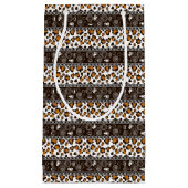 チータの皮パターンが付いているアフリカのプリント スモールペーパーバッグ (正面)