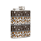 チータの皮パターンが付いているアフリカのプリント フラスク (右)