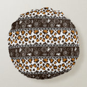 チータの皮パターンが付いているアフリカのプリント ラウンドクッション (裏面)