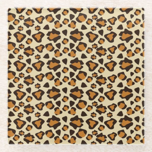 チータの皮パターン ガラスコースター (正面)