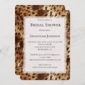 チータアニマルヒョウ印刷ブライダルシャワー 招待状 (正面/裏面)