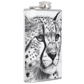 チータアニマルワイルド自然イラストレーションラインエピック フラスク (右)