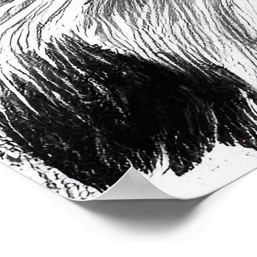 チータアニマルワイルド自然イラストレーションラインエピック ポスター (角)