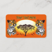 チータアフリカネコ野生動物スクエアビジネス 名刺 (正面)