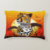 チータアフリカ猫の野生動物 アクセントクッション (裏面)