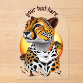 チータアフリカ猫の野生動物 アクリル招待状 (正面)