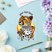 チータアフリカ猫の野生動物 アクリル招待状 (インサイチュ (ウェディング))