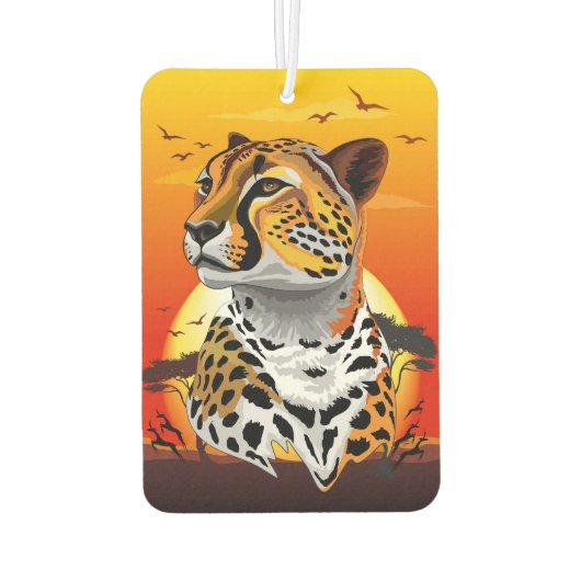 チータアフリカ猫の野生動物 カーエアーフレッシュナー (裏面)