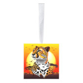 チータアフリカ猫の野生動物 キューブオーナメント (右)