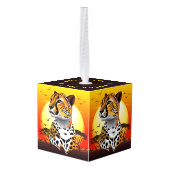 チータアフリカ猫の野生動物 キューブオーナメント (裏面アングル)