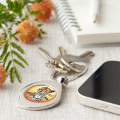 チータアフリカ猫の野生動物 キーホルダー (側面)