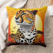 チータアフリカ猫の野生動物 クッション (ブランケット)