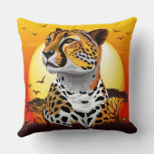 チータアフリカ猫の野生動物 クッション (裏面)