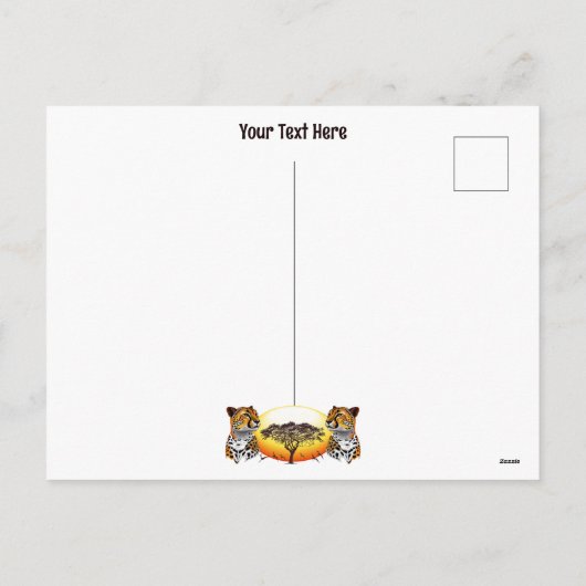 チータアフリカ猫の野生動物 シーズンポストカード (裏面)