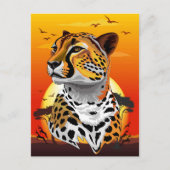 チータアフリカ猫の野生動物 シーズンポストカード (正面)