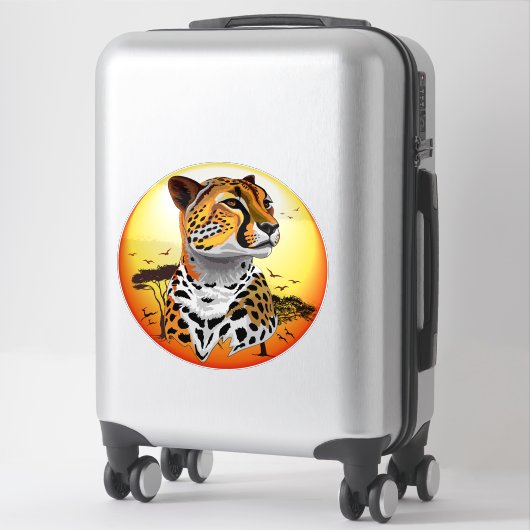 チータアフリカ猫の野生動物 シール (スーツケース)