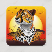チータアフリカ猫の野生動物 スクエア名刺 (正面)