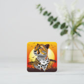 チータアフリカ猫の野生動物 スクエア名刺 (スタンド正面)