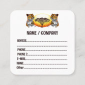 チータアフリカ猫の野生動物 スクエア名刺 (裏面)