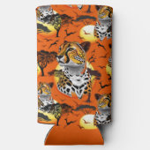 チータアフリカ猫の野生動物 スリム缶クーラー (裏面)