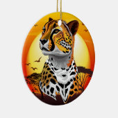チータアフリカ猫の野生動物 セラミックオーナメント (右)