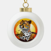 チータアフリカ猫の野生動物 セラミックボールオーナメント (正面)