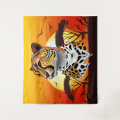 チータアフリカ猫の野生動物 タペストリー (正面)