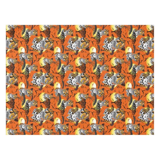 チータアフリカ猫の野生動物 テーブルクロス (正面(横))