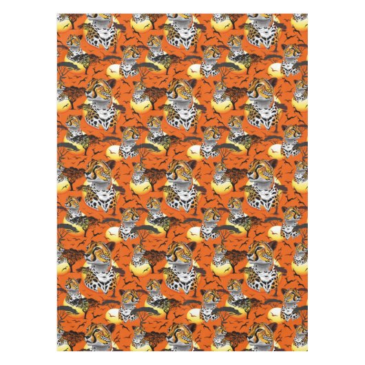 チータアフリカ猫の野生動物 テーブルクロス (正面)