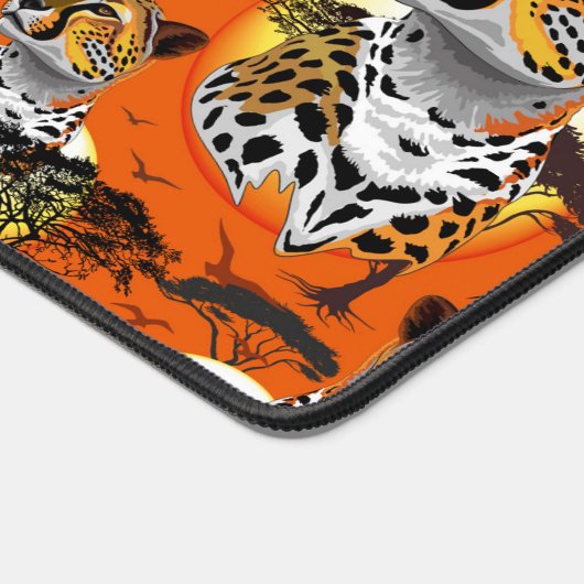 チータアフリカ猫の野生動物 デスクマット (コーナー)
