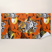 チータアフリカ猫の野生動物 ビーチタオル (正面)