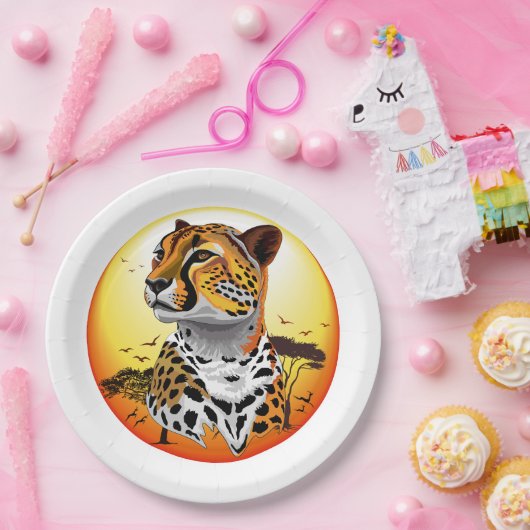 チータアフリカ猫の野生動物 ペーパープレート (パーティー)