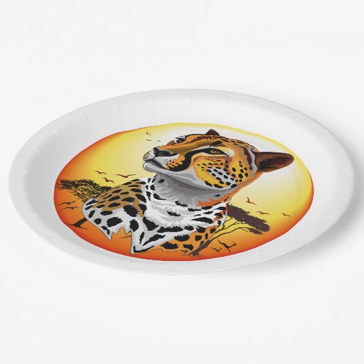 チータアフリカ猫の野生動物 ペーパープレート (アングル)
