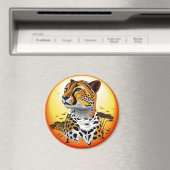 チータアフリカ猫の野生動物 マグネット (インサイチュ (食洗機))