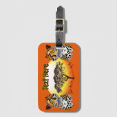 チータアフリカ猫の野生動物 ラゲッジタグ (正面縦)