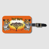 チータアフリカ猫の野生動物 ラゲッジタグ (正面横)