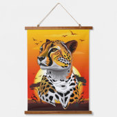 チータアフリカ猫の野生動物 吊り下げ型タペストリー (正面)