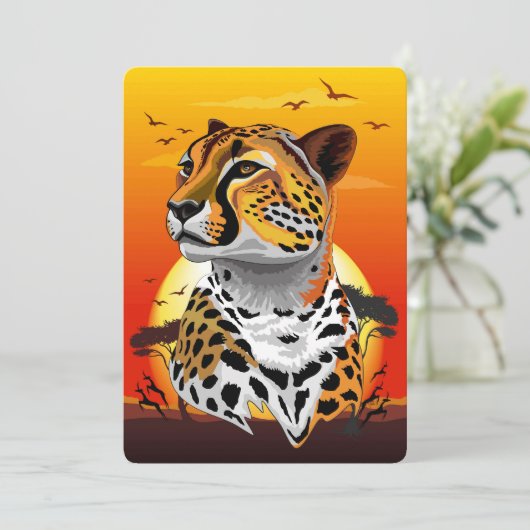 チータアフリカ猫の野生動物 招待状 (スタンド正面)