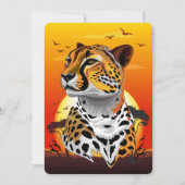 チータアフリカ猫の野生動物 招待状 (正面)