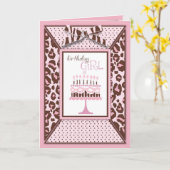 チータガール誕生日カード カード (黄色い花)