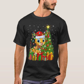チータクリスマスツリー照明サンタハットチータクリス Tシャツ