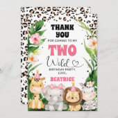 チータサファリツーワイルド誕生日サンキューカード 招待状 (正面/裏面)