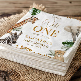 チータサファリワイルドワンベビーシャワー紙 スタンダードカクテルナプキン