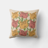 チータジャングルプラントグリーンコーラルグリーン クッション (裏面)