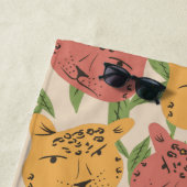 チータジャングルプラントグリーンコーラルグリーン ビーチタオル (インサイチュ)